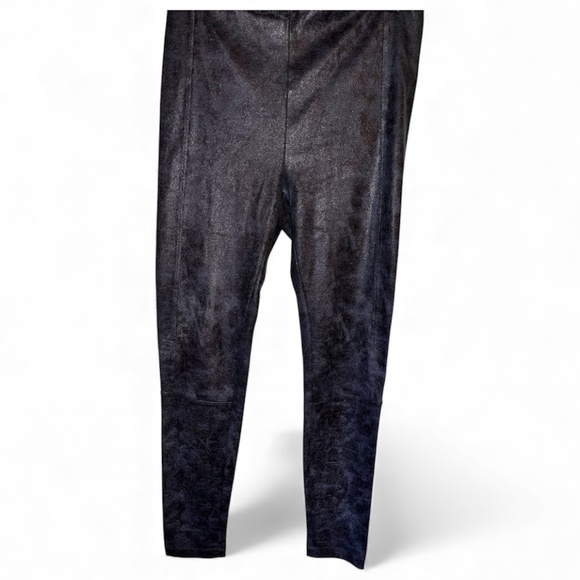 Lysse Women’s Dark Brown Faux Leather High Waisted Leggings Dressy Casual Sz-M - Picture 3 of 6